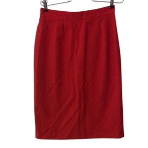 Vintage Block Island Petites By Marina Pappas Red Pencil Skirt Midi